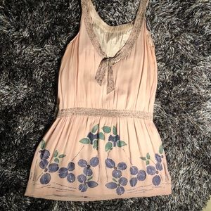 Silk hand beaded tank shirt
